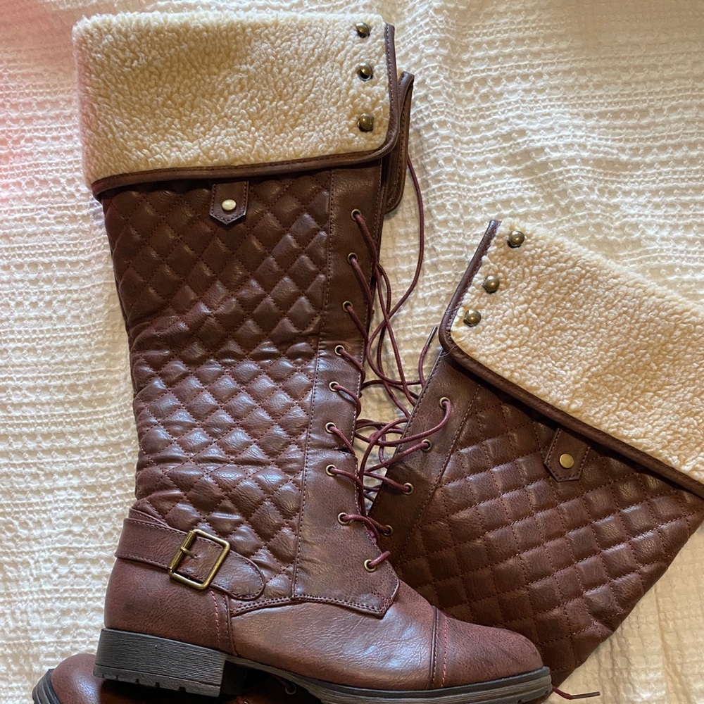 Burgundy calf boots